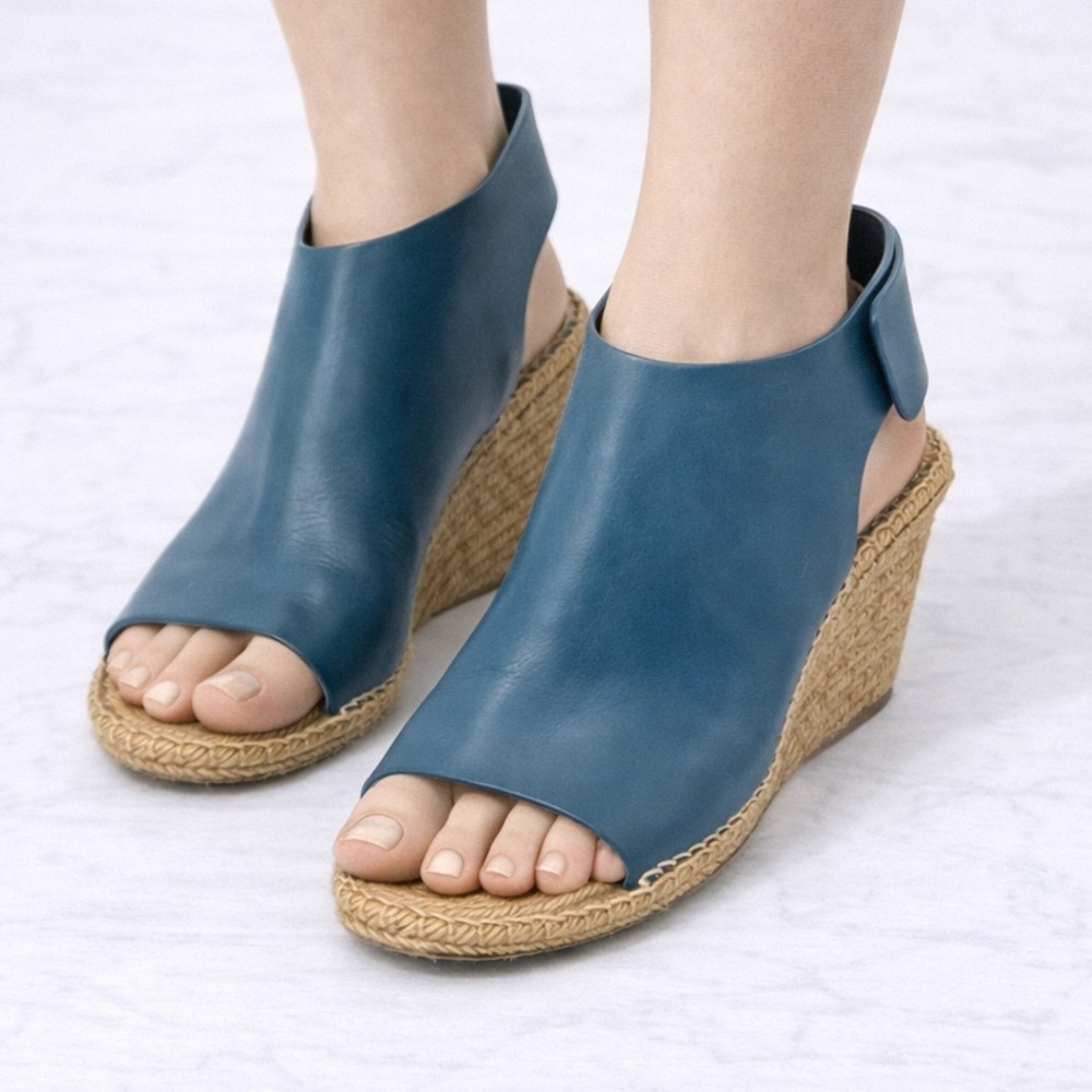 Celine Paris Leather Jute Espadrille Wedge Sandals – EU 38
